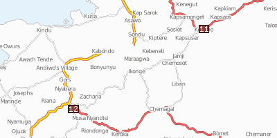 Stadtplan Kericho Kenia
